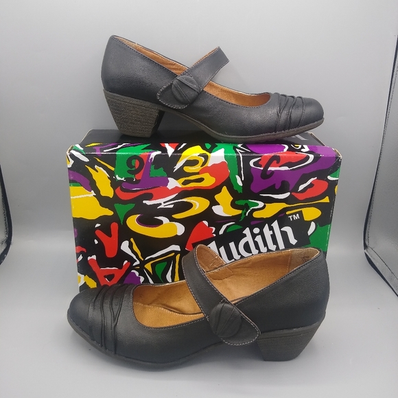 Judith Vegan Leather Cathy Chunky Heel Round Toe Mary Jane Black with Box sz 7.5 - Picture 12 of 12